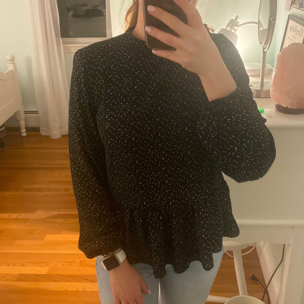 NWT Loft peplum high neck top